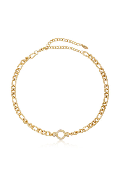 Eternity Crystal Circle Chain Link Necklace - 18k Gold Plated | Ettika