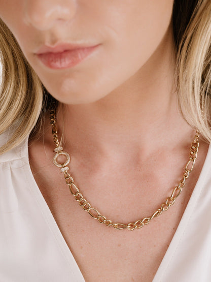 Eternity Crystal Circle Chain Link Necklace - 18k Gold Plated | Ettika