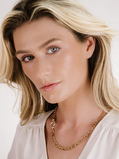 Eternity Crystal Circle Chain Link Necklace - 18k Gold Plated | Ettika