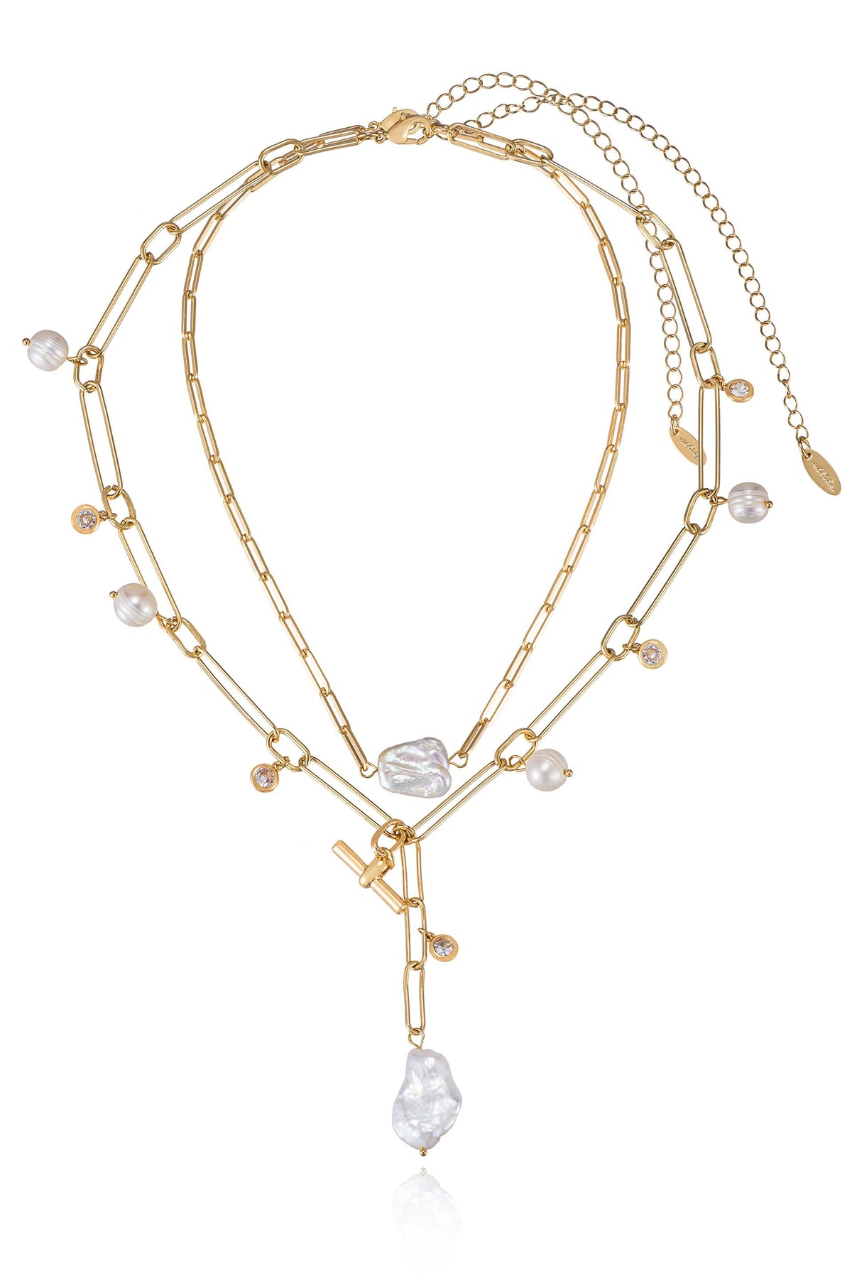 Deep Water Pearl Lariat Necklace - Pearl | Ettika