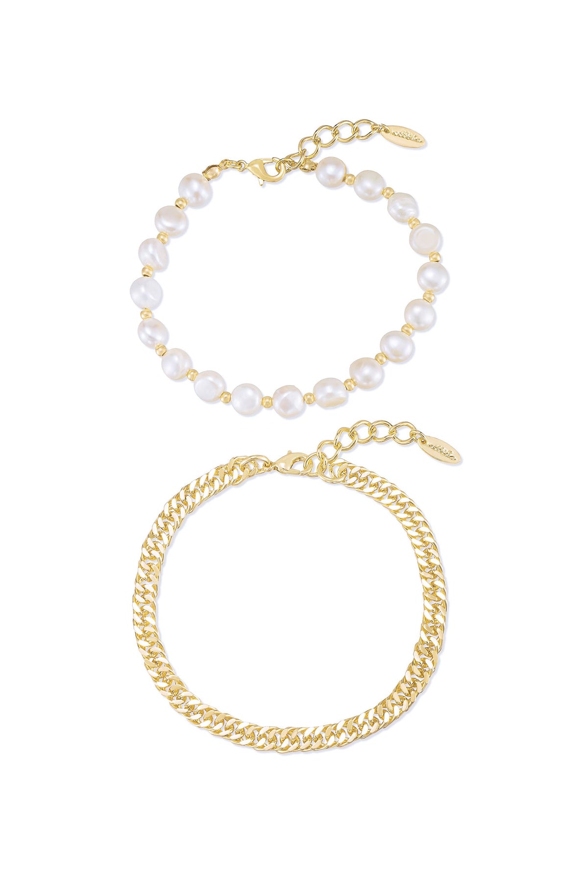 Pearl Party Anklet - White Pearl with 18k Gold Plating | Ettika
