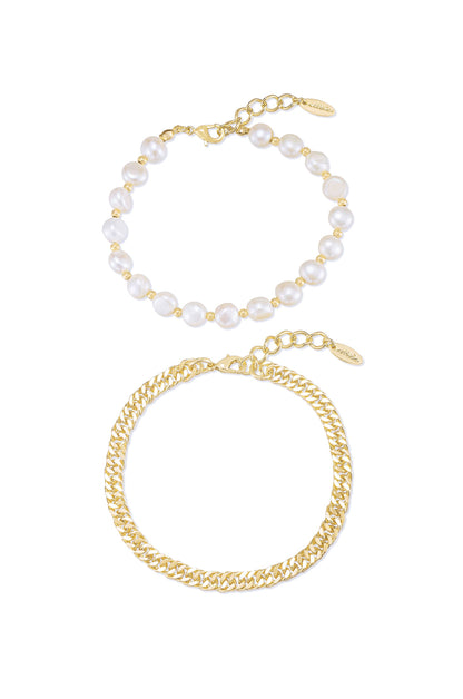 Pearl Party Anklet - White Pearl with 18k Gold Plating | Ettika