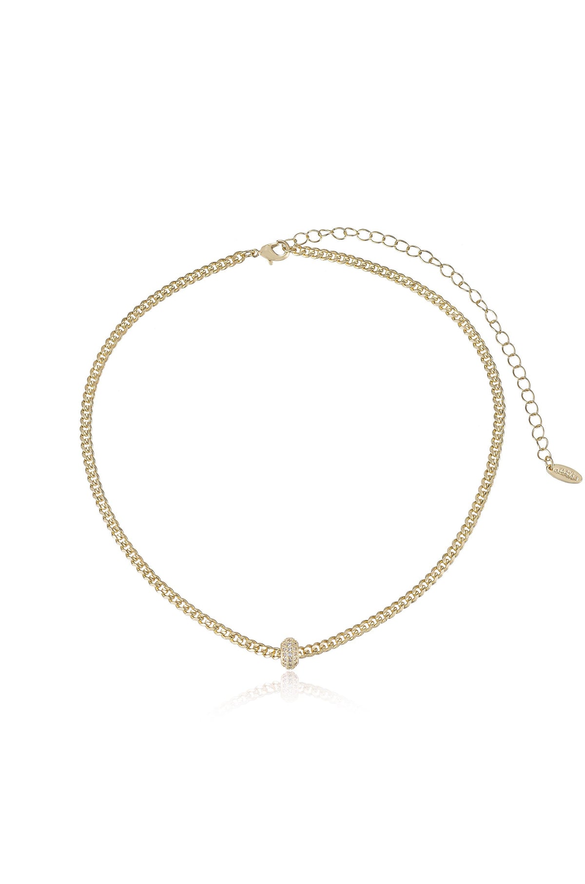 Single Chain Crystal Bead Necklace - 18k Gold Plated | Ettika