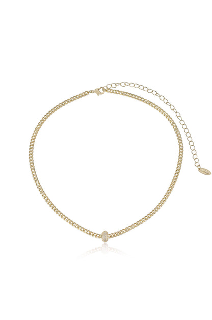 Single Chain Crystal Bead Necklace - 18k Gold Plated | Ettika