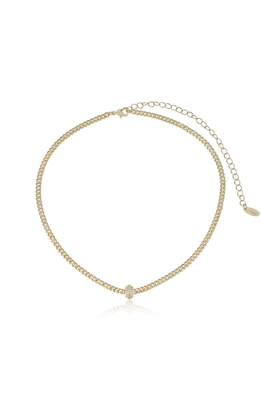 Single Chain Crystal Bead Necklace - 18k Gold Plated | Ettika