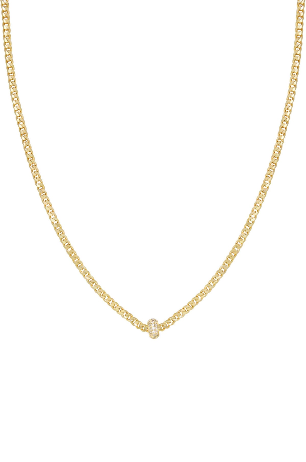 Single Chain Crystal Bead Necklace - 18k Gold Plated | Ettika