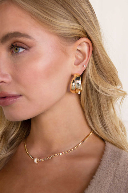 Single Chain Crystal Bead Necklace - 18k Gold Plated | Ettika