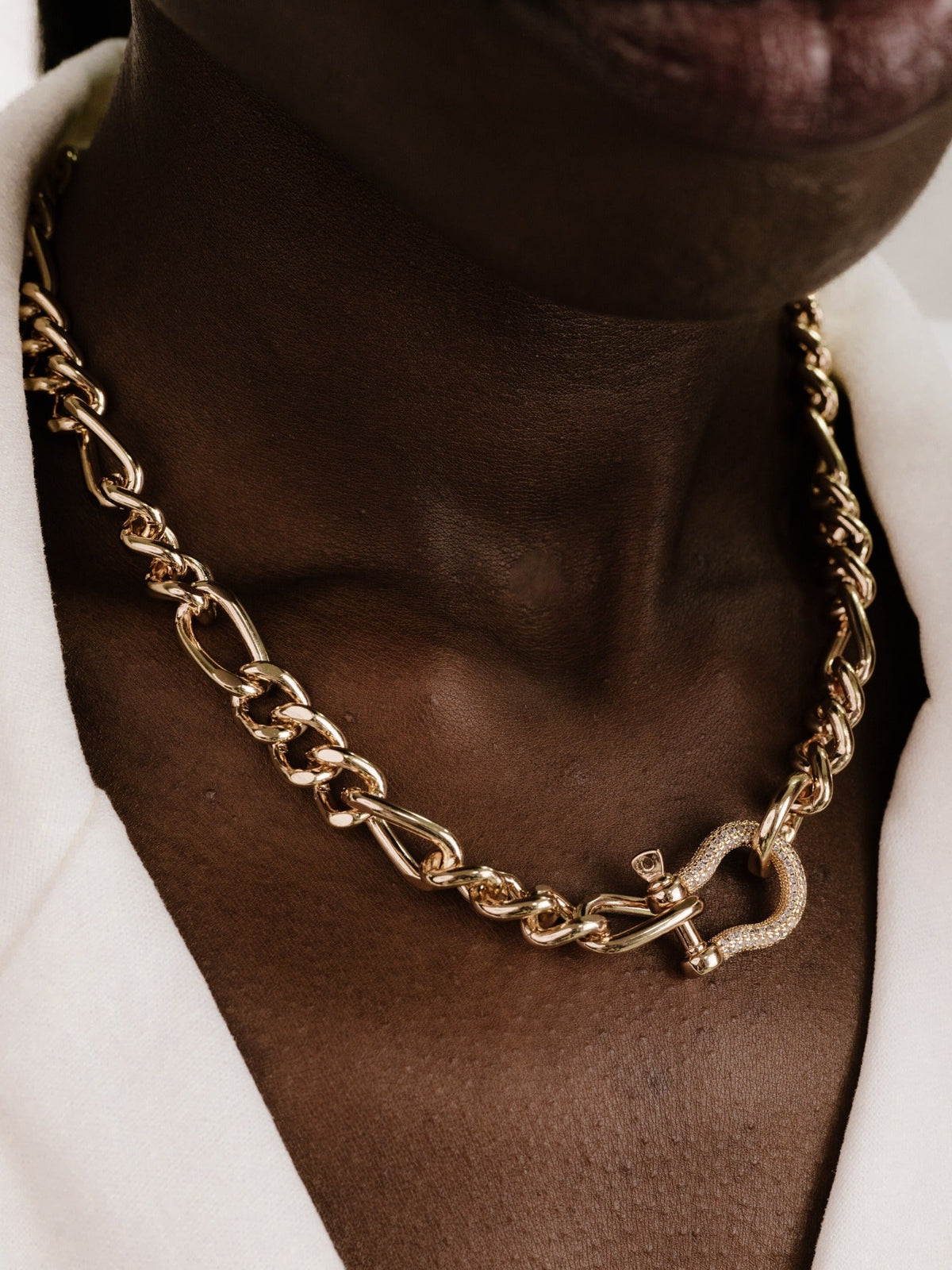 Cuffed Love Chain Link Necklace - 18k Gold Plated | Ettika