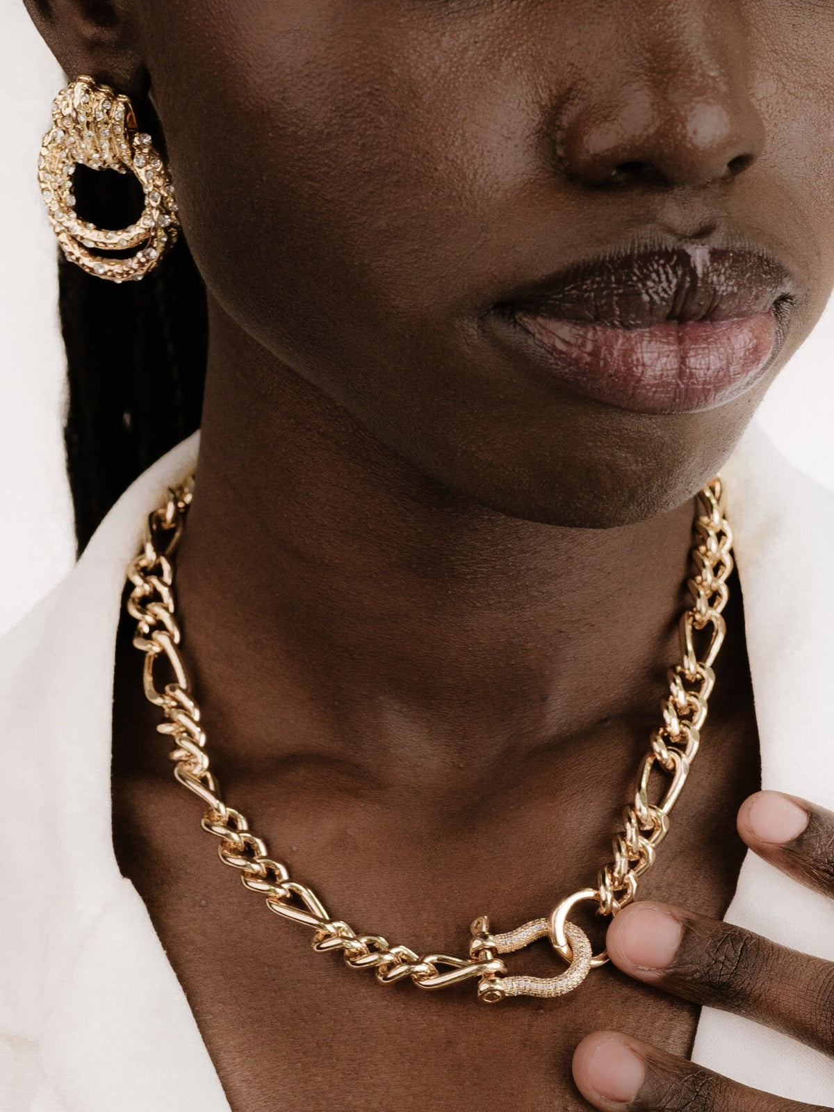 Cuffed Love Chain Link Necklace - 18k Gold Plated | Ettika