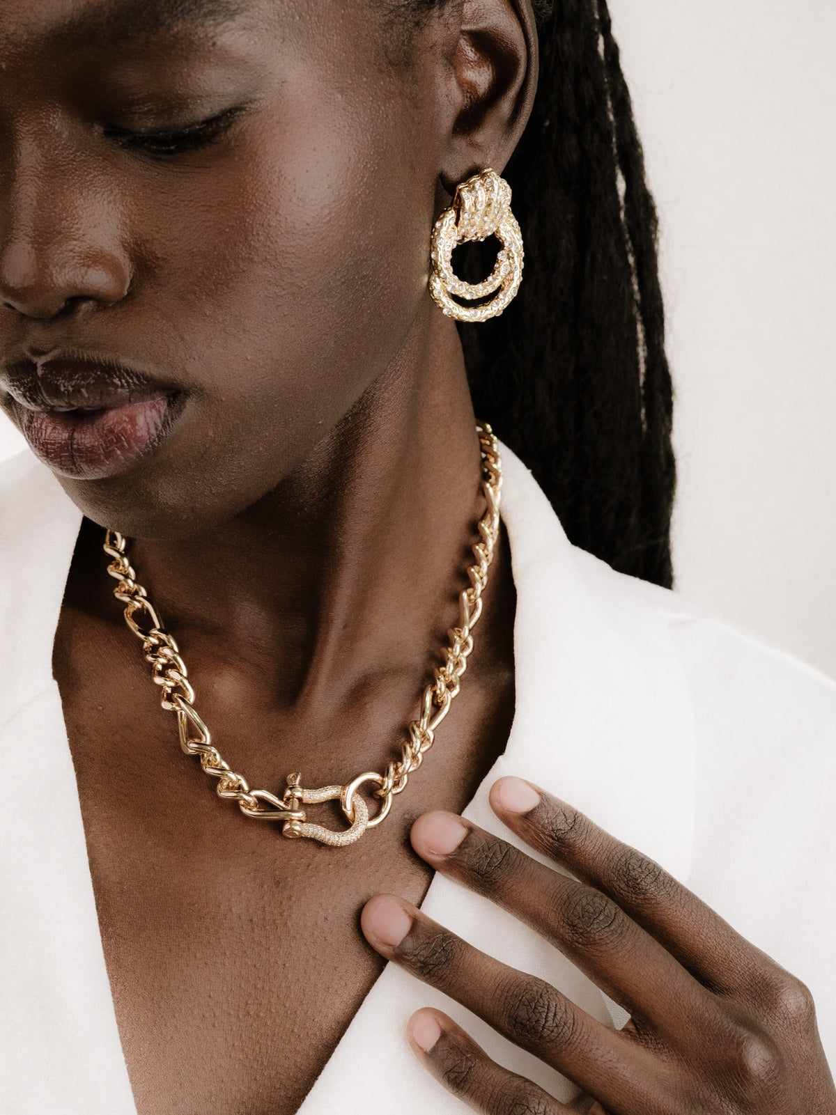 Cuffed Love Chain Link Necklace - 18k Gold Plated | Ettika