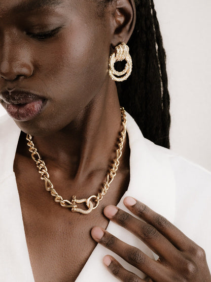 Cuffed Love Chain Link Necklace - 18k Gold Plated | Ettika