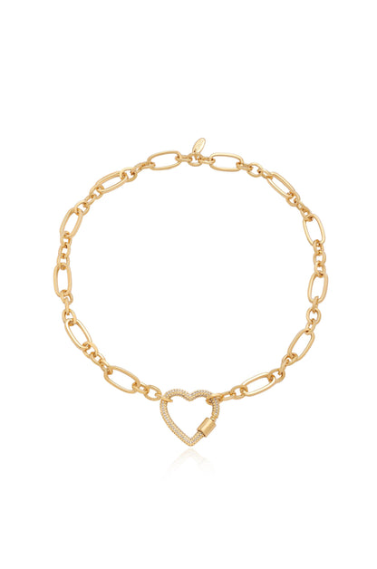 Open Heart Lock Necklace - 18k Gold Plated | Ettika