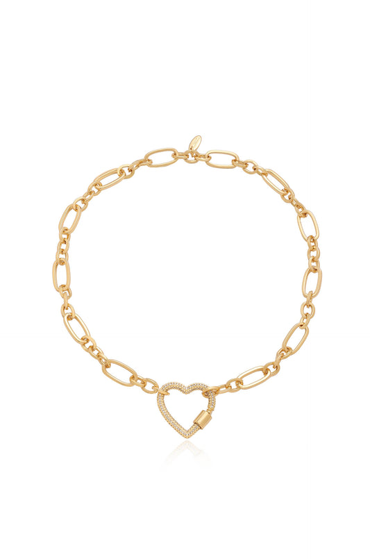 Open Heart Lock Necklace - 18k Gold Plated | Ettika