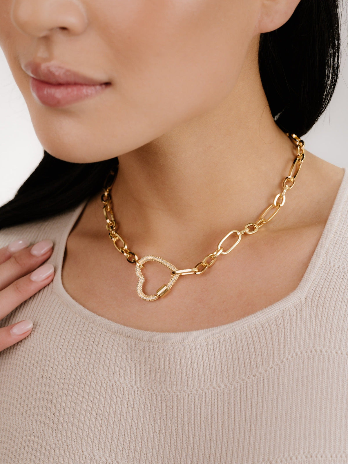 Open Heart Lock Necklace - 18k Gold Plated | Ettika