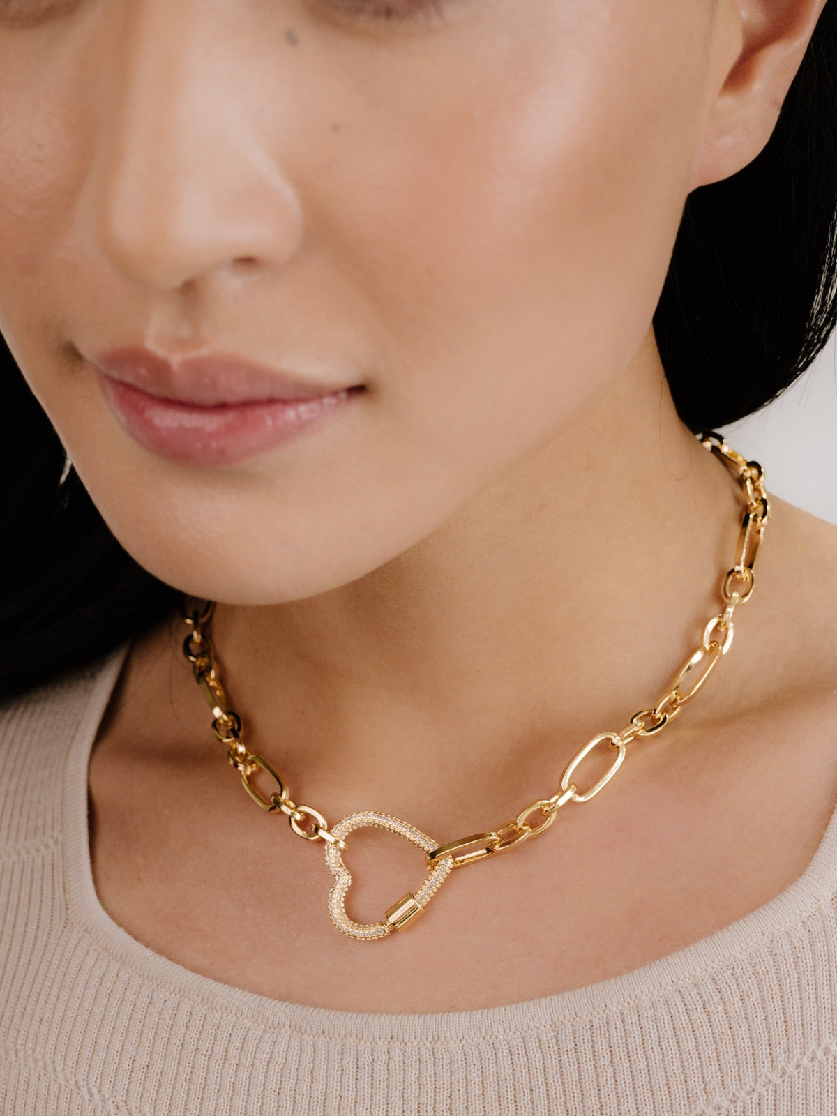 Open Heart Lock Necklace - 18k Gold Plated | Ettika