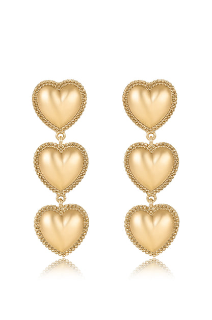 Golden Love Drop Dangle Earrings - 18k Gold Plated | Ettika