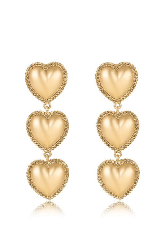 Golden Love Drop Dangle Earrings - 18k Gold Plated | Ettika