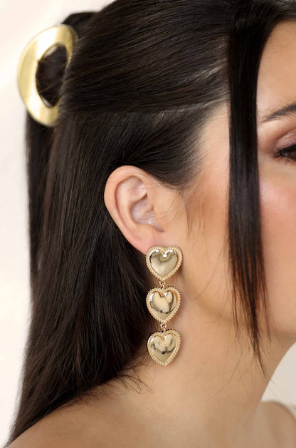 Golden Love Drop Dangle Earrings - 18k Gold Plated | Ettika