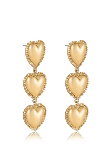 Golden Love Drop Dangle Earrings - 18k Gold Plated | Ettika