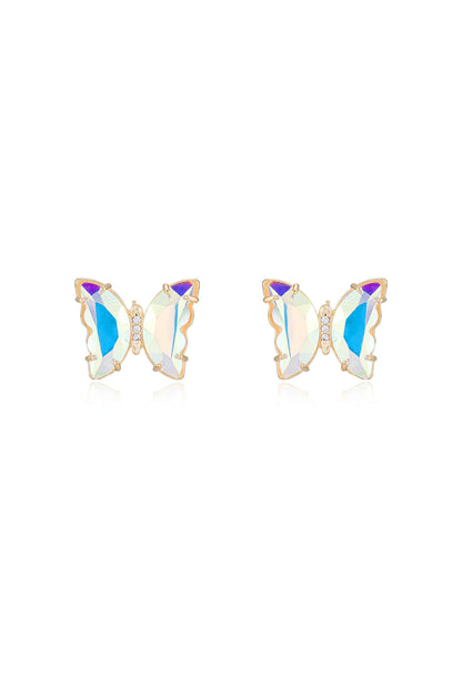 Flutter Away Crystal Earrings - Clear Crystal with 18k Gold Plating | Ettika