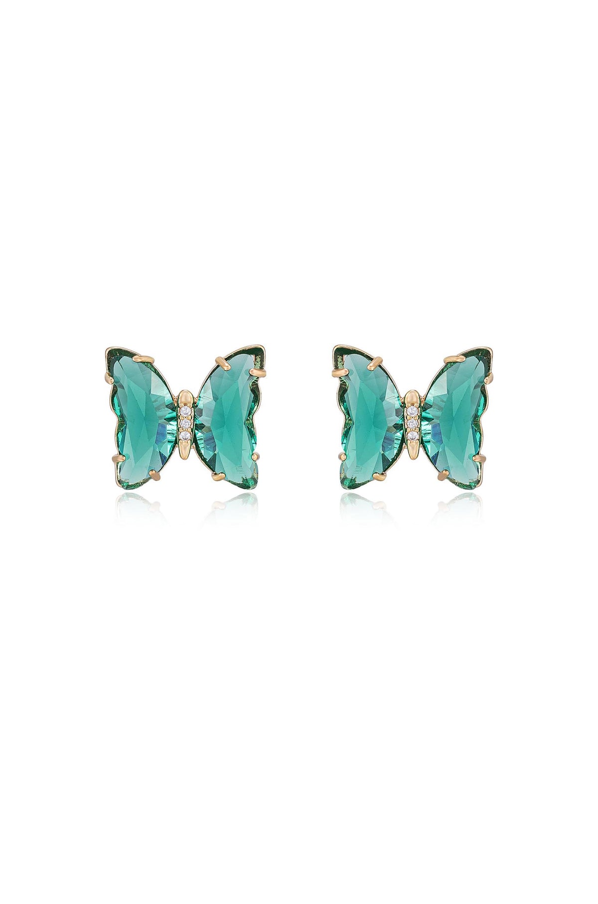 Flutter Away Crystal Earrings - Clear Crystal with 18k Gold Plating | Ettika