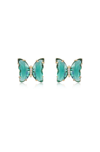 Flutter Away Crystal Earrings - Clear Crystal with 18k Gold Plating | Ettika