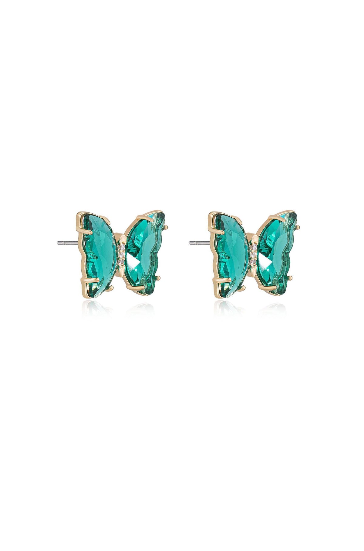 Flutter Away Crystal Earrings - Clear Crystal with 18k Gold Plating | Ettika