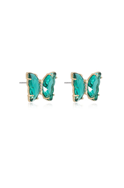 Flutter Away Crystal Earrings - Clear Crystal with 18k Gold Plating | Ettika