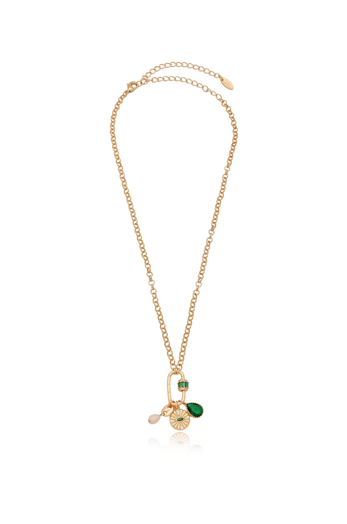 Green Queen Crystal Charm Necklace - Emerald Crystal with 18k Gold Plating | Ettika