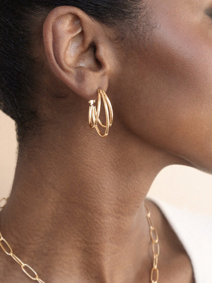 Helena Hoop Earrings - 18k Gold Plated | Ettika