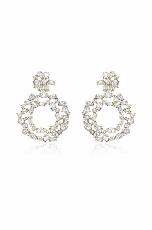 Crystal Bouquet Earrings - Clear Crystal with 18k Gold Plating | Ettika
