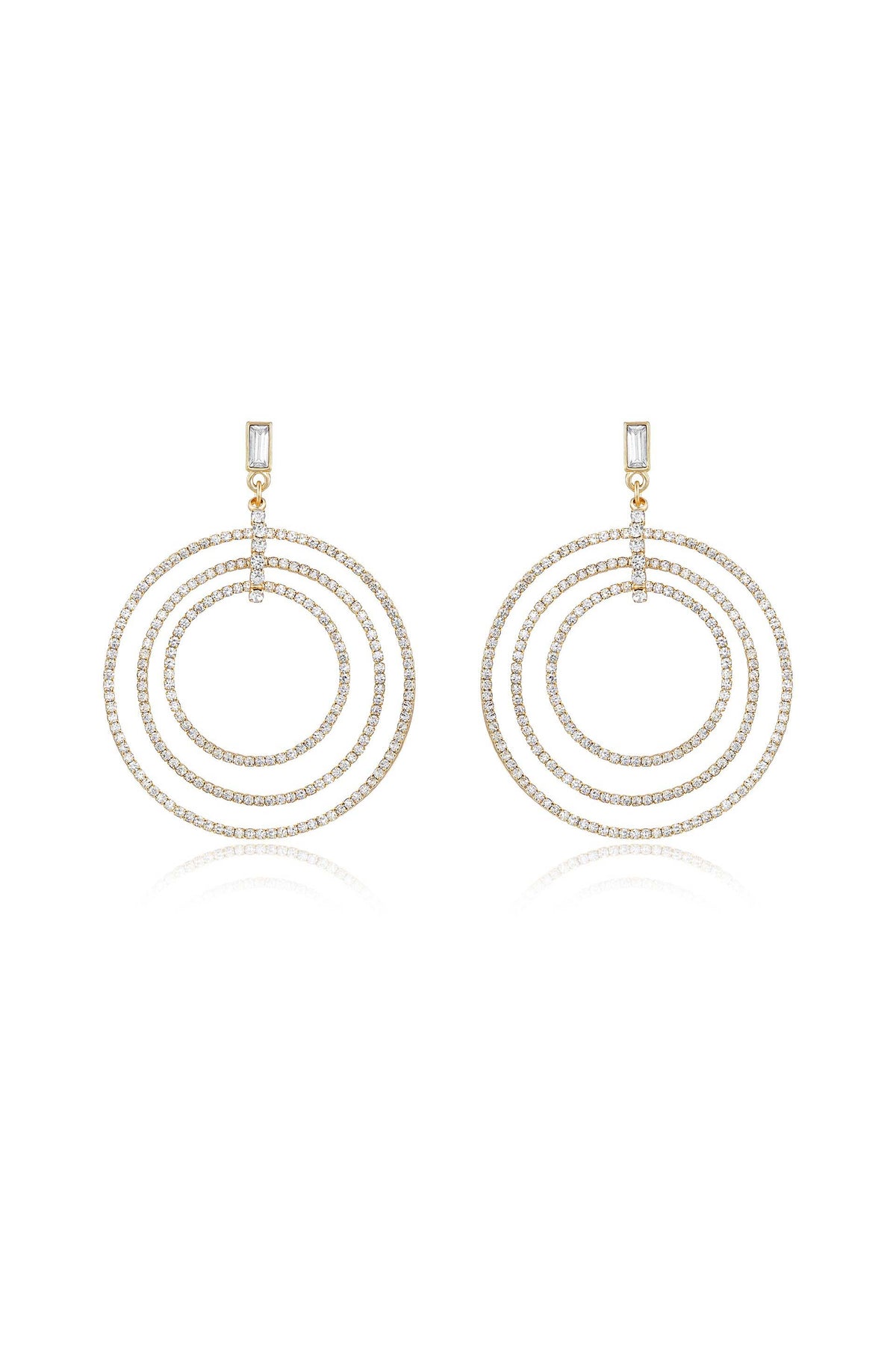 Disco Crystal Ring Earrings - Clear Crystal with 18k Gold Plating | Ettika