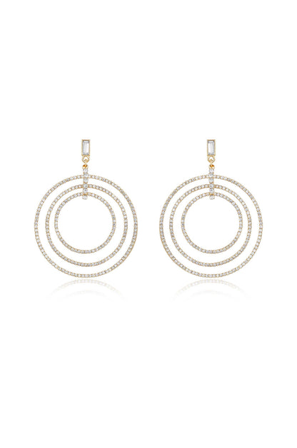 Disco Crystal Ring Earrings - Clear Crystal with 18k Gold Plating | Ettika
