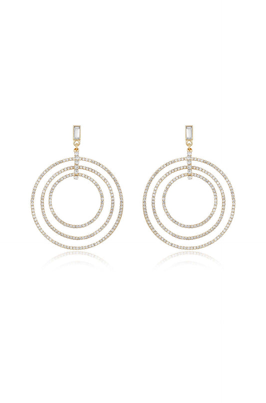 Disco Crystal Ring Earrings - Clear Crystal with 18k Gold Plating | Ettika