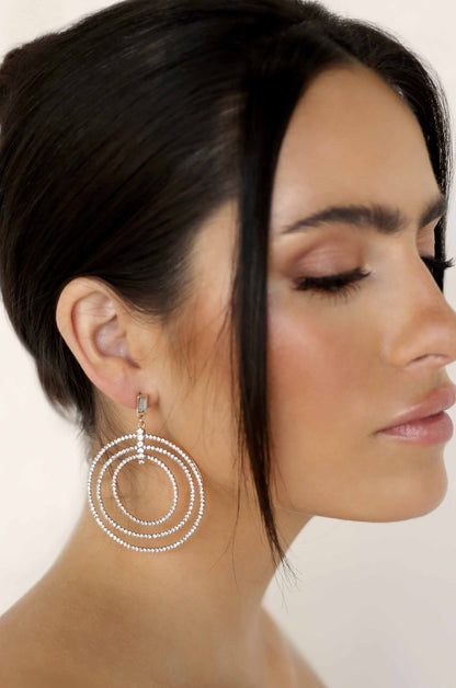 Disco Crystal Ring Earrings - Clear Crystal with 18k Gold Plating | Ettika