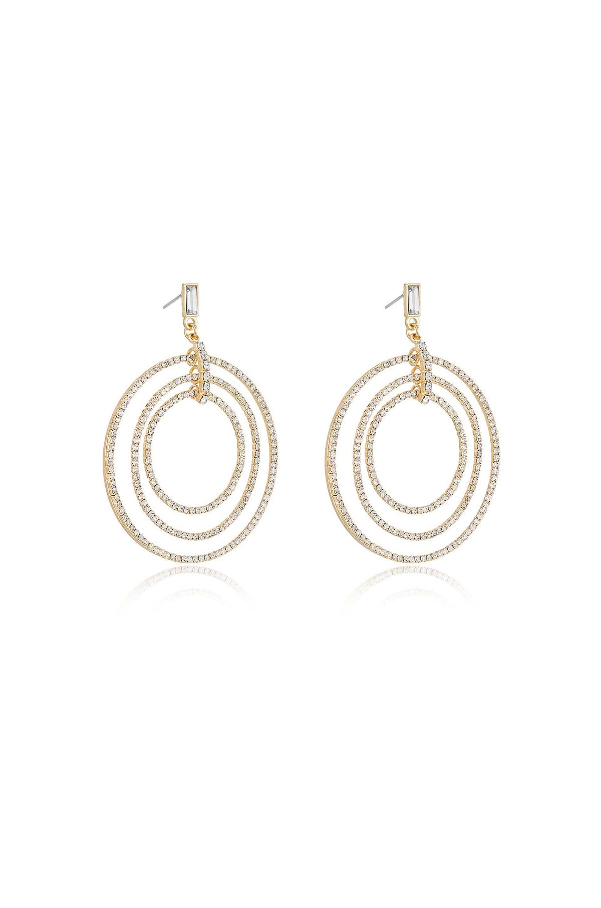 Disco Crystal Ring Earrings - Clear Crystal with 18k Gold Plating | Ettika