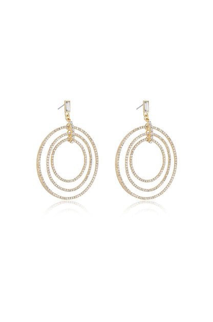 Disco Crystal Ring Earrings - Clear Crystal with 18k Gold Plating | Ettika