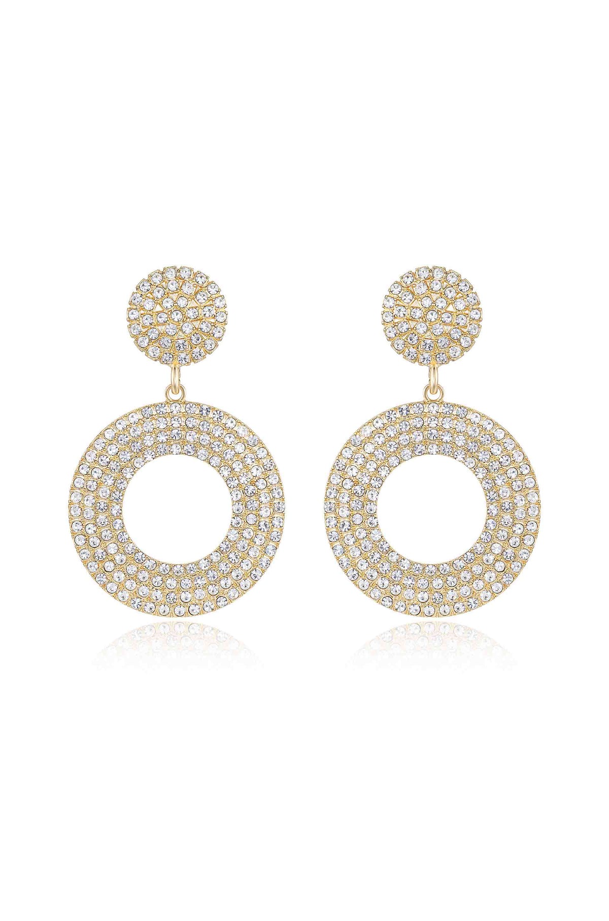 Spinning Records Crystal Earrings - Clear Crystals | Ettika