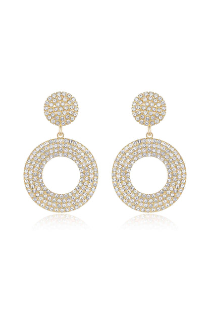 Spinning Records Crystal Earrings - Clear Crystals | Ettika