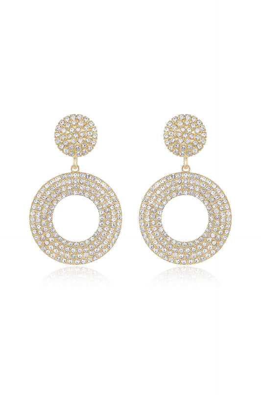 Spinning Records Crystal Earrings - Clear Crystals | Ettika