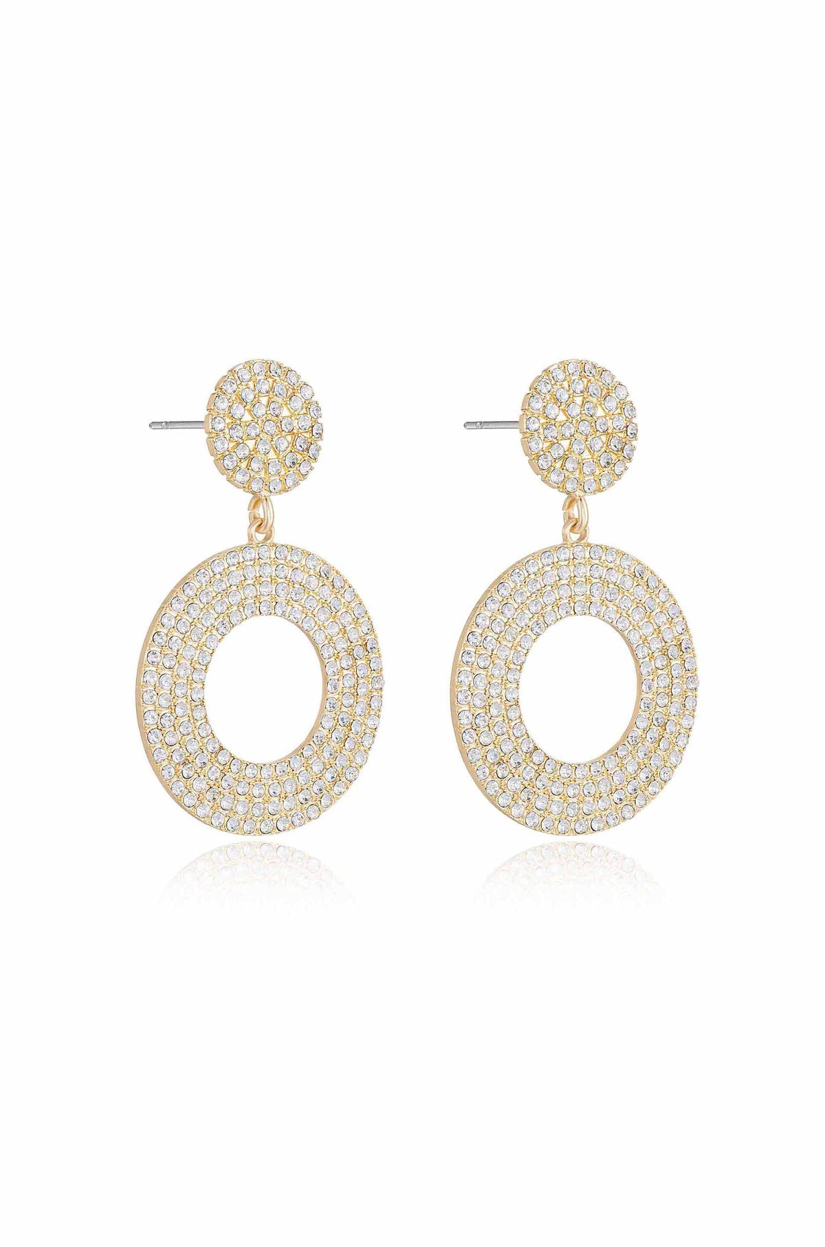 Spinning Records Crystal Earrings - Clear Crystals | Ettika
