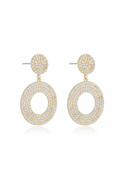 Spinning Records Crystal Earrings - Clear Crystals | Ettika