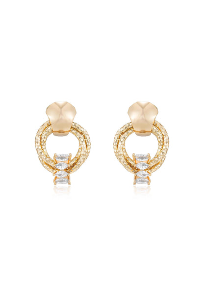 Mini Barrel Crystal Earrings - Clear Crystals | Ettika