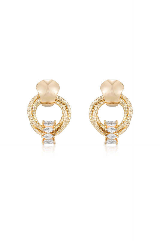 Mini Barrel Crystal Earrings - Clear Crystals | Ettika