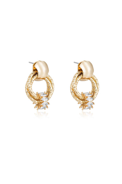Mini Barrel Crystal Earrings - Clear Crystals | Ettika