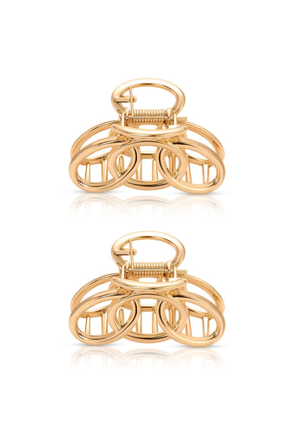Keep It Simple Gold Hair Clip Set - Gold Tone | Ettika