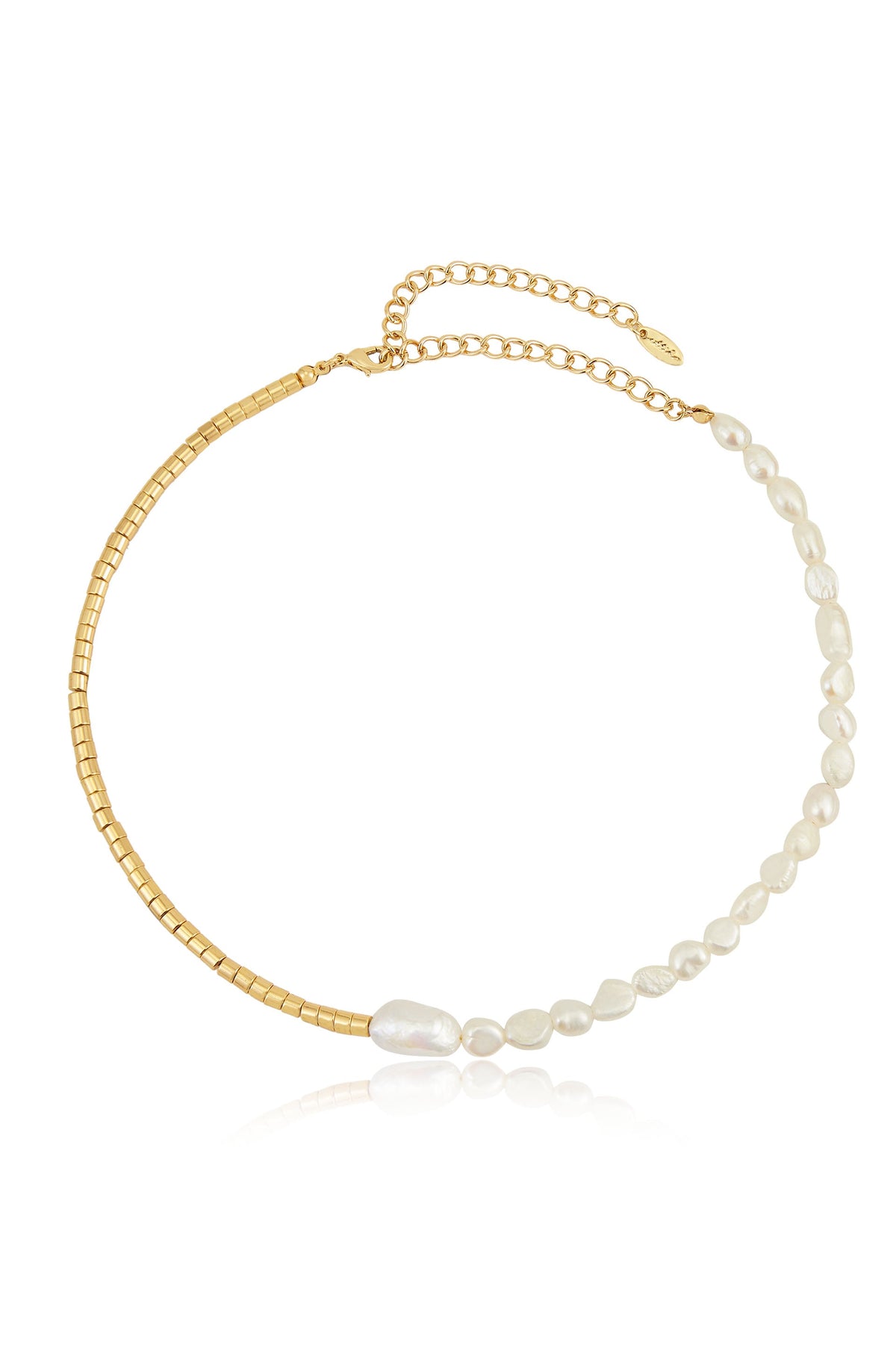 Mixed Up Freshwater Pearl Beaded Necklace - Pearl | Ettika