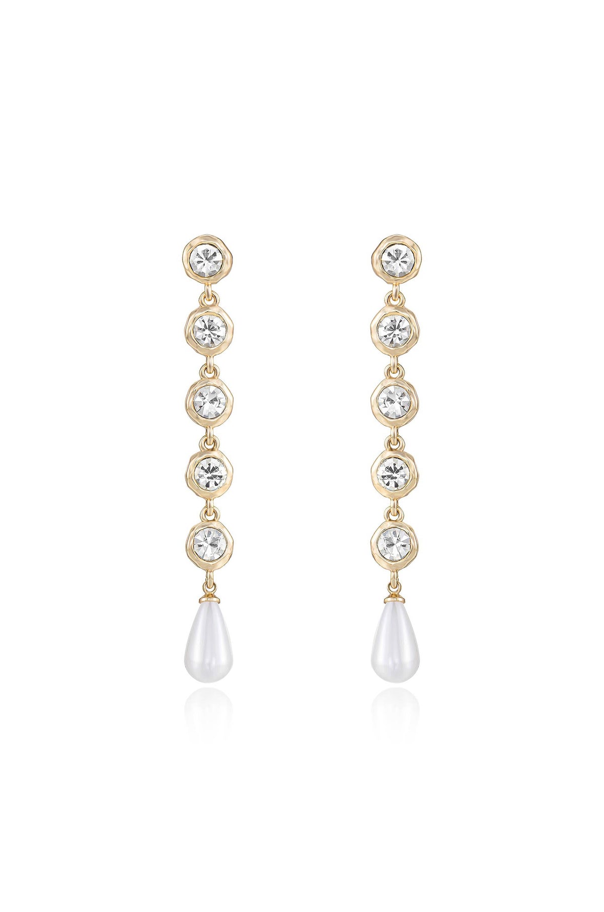 Elegantly Modern Dangle Earrings - Clear Crystals | Ettika