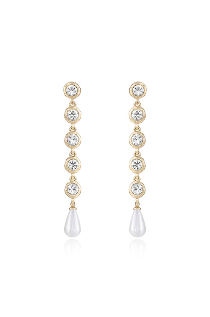 Elegantly Modern Dangle Earrings - Clear Crystals | Ettika