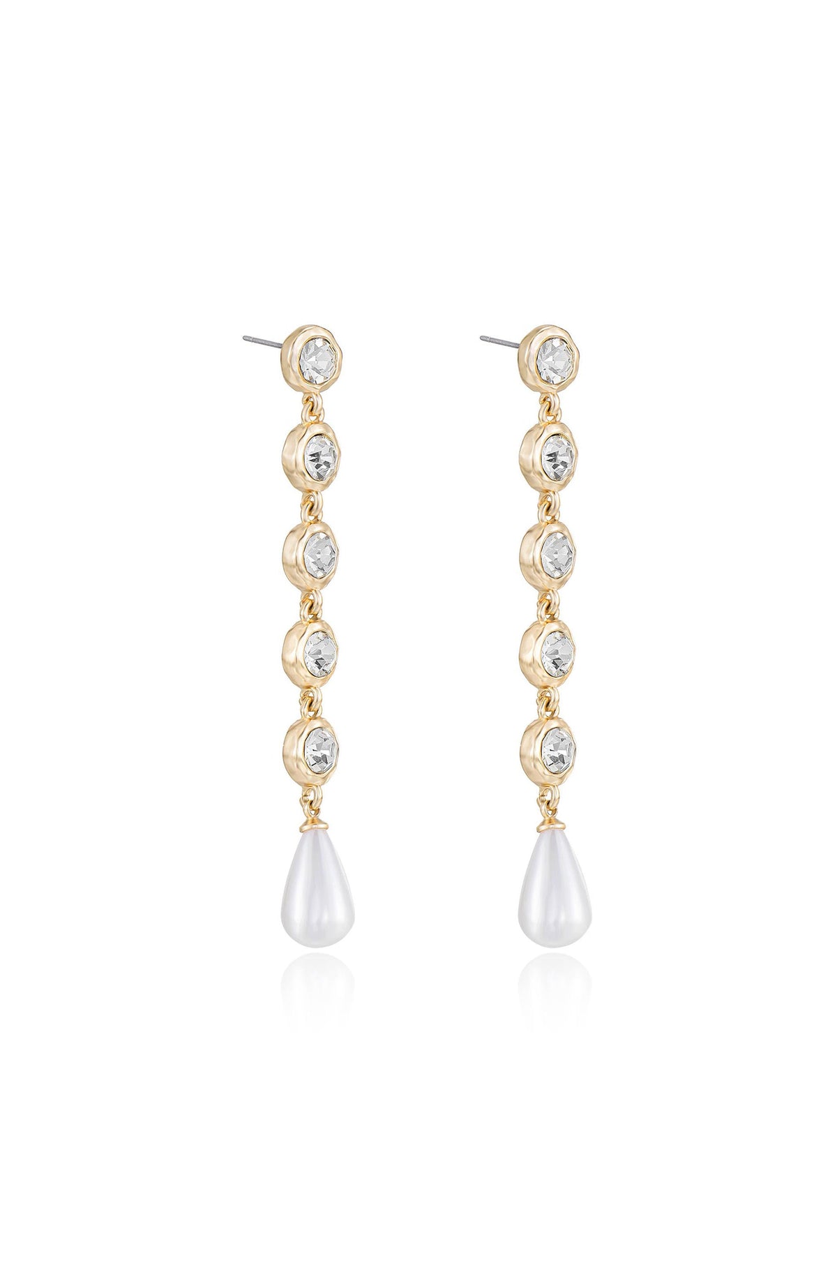 Elegantly Modern Dangle Earrings - Clear Crystals | Ettika